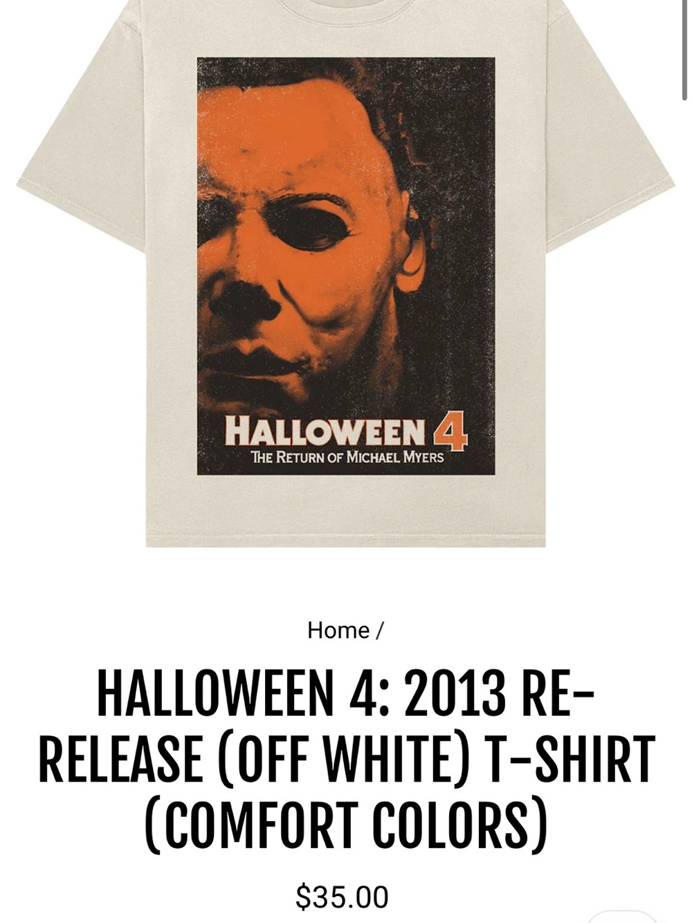 Halloween 4 Graphic Tee - Off White